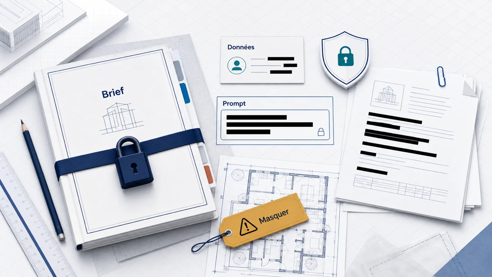 Brief verrouillé, prompt masqué et documents anonymisés pour protéger les données d’un concours d’architecture