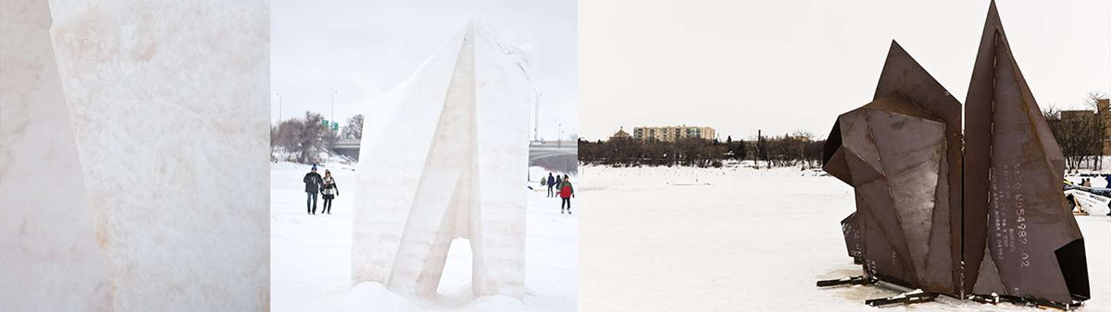 Installations Warming Huts sur la Nestaweya River Trail à Winnipeg