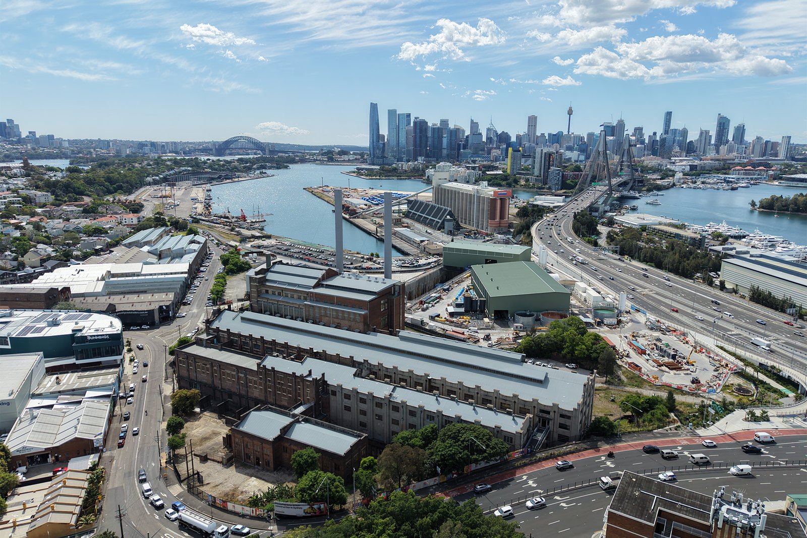 Vue aérienne du secteur Bays West à Sydney pour le concours international de design urbain