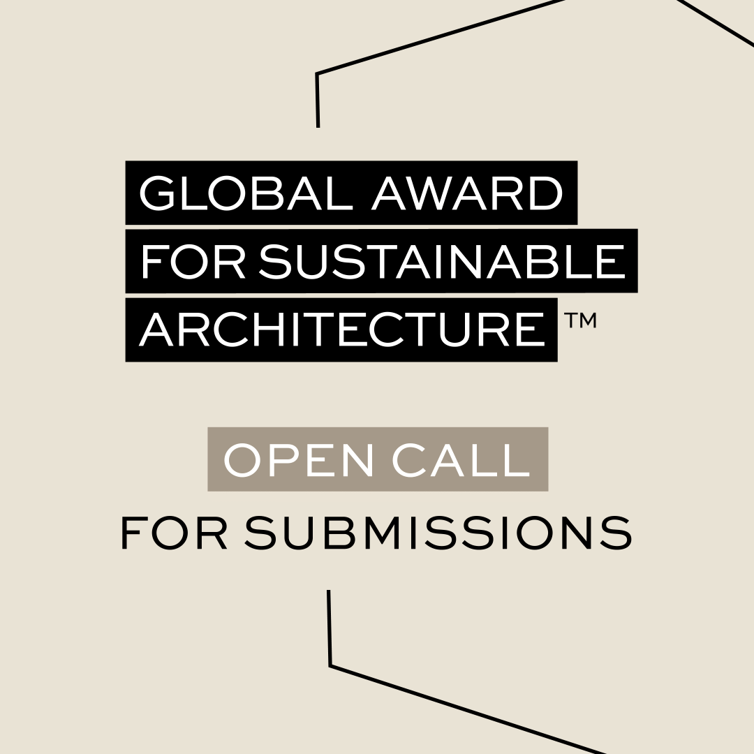 Visuel officiel de l’appel à candidatures du Global Award for Sustainable Architecture 2028